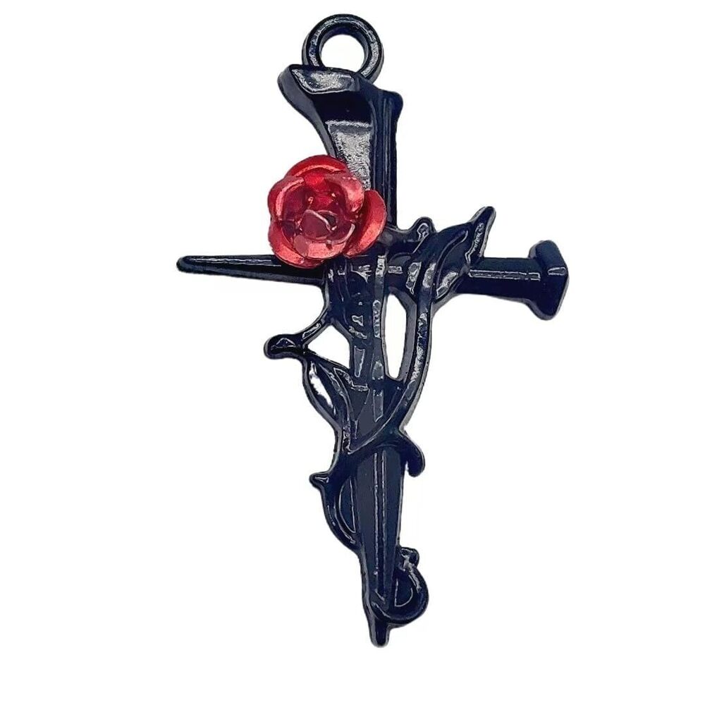 7043 10pc Gothic Thorns Rose Charms Alloy Thorns Rose Charms for Halloween
